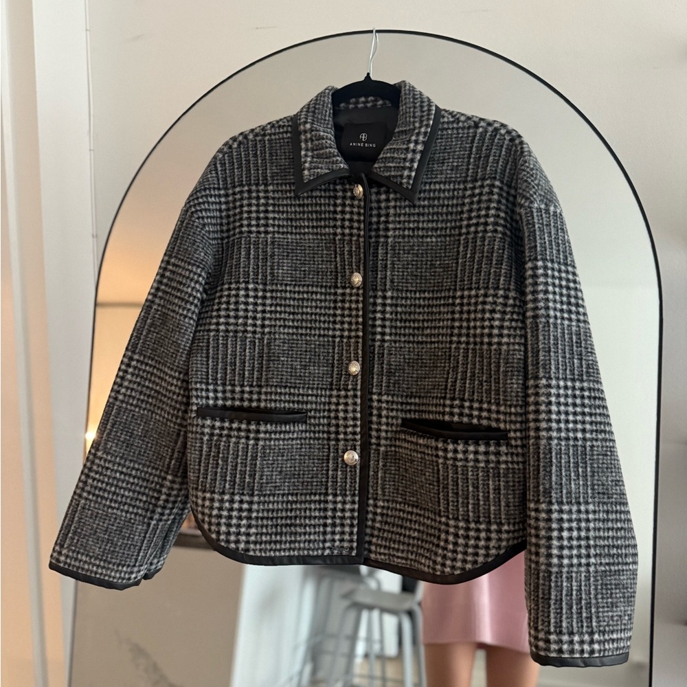 ANINE BING check fleece jacket